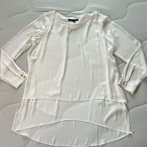 WHBM Lons Sleeve Cream Top